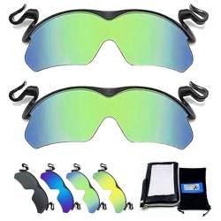HNFYSMQL Polarized Clip Cap Sunglasses, 2024 New Clip Cap Sports Sunglasses, Clip on Hat Polarized Sunglasses for Fishing Biking Hiking Cycling (Green,2) von HNFYSMQL