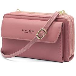 HNOOM Handy Umhängetasche Damen Handytasche zum Umhängen Handy Schultertasche Brieftasche Klein Crossbody Tasche Handy Geldbeutel Handytasche Geldbörse mit Kartenfächer, Schultergurt (Lila) von HNOOM