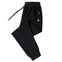 HNVAVQ Joggerhose für Herren mit Reißverschlusstaschen, Baumwolle, Trainingshose, Sport-Jogginghose, Stretch-Trainingshose, 95 % Baumwolle, a, 41-44.5 von HNVAVQ