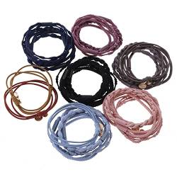 30 Stück elastische Haargummis, Pferdeschwanz-Halter, Polyesterfasermaterial, Haar-Accessoires, geflochtenes Haarseil für Teenager, Mädchen, Haargummis, Armbänder von HNsdsvcd