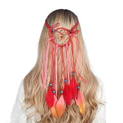 Böhmisches Feder-Haarband für 55–60 cm Kopfumfang, für Kinder und Mädchen, Geburtstagsgeschenk, Blumenfeder-Stirnband von HNsdsvcd