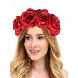 Brautdusche Blume Stirnband Frauen Hochzeit Hairhoop Rose Haarband für Mädchen Frauen Sommer Kopfschmuck Frauen Stirnband von HNsdsvcd