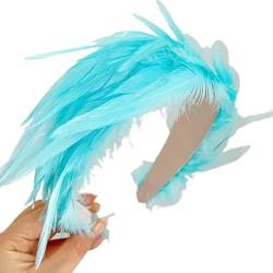 Buntes Feder-Haarband, Fascinator, Kopfschmuck für Pferderennen, Maskerade, Teeparty, Rollenspiele, Kopfbedeckung, modisches Haar-Accessoire von HNsdsvcd