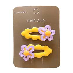 Einfarbige, geometrische Y2K-Blumen-Haarspange für Damen, süß, cool, ästhetisch, trendig, modisch, Haar-Accessoires, Seitenclip für Haar von HNsdsvcd