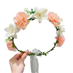 Elegantes Blumenkranz-Stirnband, anpassbares Blumenhaarband, Haarschmuck, Girlanden, Stirnband für Braut, Strand, Hochzeit, Blumen-Haarband für Hochzeit, Party von HNsdsvcd