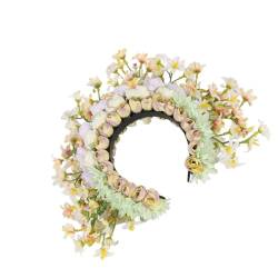 Ethnisches Blumen-Stirnband, modisch, floral, trendig, Haarschmuck für Partys, Bühnenshow-Zubehör von HNsdsvcd
