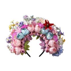 Ethnisches Braut-Stirnband, Haarkranz, Blumen, Hochzeit, Blume, Stirnband, Strandhaarband, Haarschmuck, festliches Haarband von HNsdsvcd