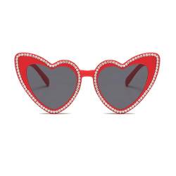 HNsdsvcd Modische Sonnenbrille mit Herzrahmen für Mädchen, Party, Mädchen, Fotografieren, Outdoor, Karneval, Camping, Dekoration, Herzrahmen, Sonnenbrille, Herz-Sonnenbrille, Kunststoffrahmen von HNsdsvcd