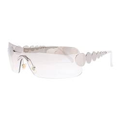 HNsdsvcd Sport-Sonnenbrille für Damen, randlose Sonnenbrille, Schutzbrille, Zukunftsbrille, einteilige Sonnenbrille, Sport-Sonnenbrille, a von HNsdsvcd