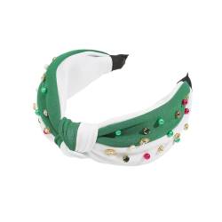 Haarband mit weihnachtlichem Knoten, für Damen, süßer Strass, Charm, Haarreif, Neujahr, Motto-Party, Kopfbedeckung, festliches Kopfschmuck, Geschenk, Weihnachts-Stirnbänder, Knoten, Turban-Stirnband, von HNsdsvcd