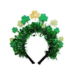 Irisches Pailletten-Haarband für Erwachsene, mit Pailletten, Kleeblatt-Dekor, Glitzer-Puder, Patricks-Tag, Stirnband, Karneval, Haarreifen, irische Stirnbänder für Damen, irische Stirnbänder für von HNsdsvcd