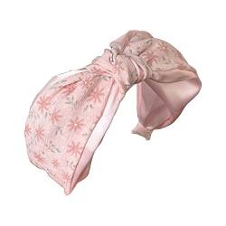 Knoten-Stirnband, plissiert, rosa Stirnband für Damen, geknotet, gepolstert, breites Stirnband, Rosen-Stirnband, plissierte Stirnbänder für Frauen von HNsdsvcd