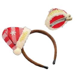 Trendige Weihnachts-Stirnbänder Haarnadel für Kinder Mädchen Party Nikolausmütze Haarband Hoop Dekoration Haarschmuck Geschenke Weihnachten Stirnband von HNsdsvcd