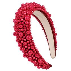 Verstellbares Schwamm-Stirnband, modisches Stirnband mit Perlen, zierliches Perlenhaarband für luxuriösen von HNsdsvcd