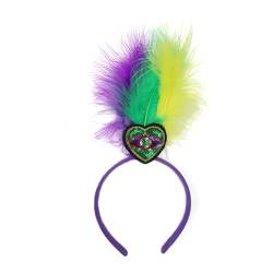 Zartes Karnevals-Stirnband mit Feder für Mädchen, Karneval, Stirnband mit Pailletten, glitzerndes Haar-Accessoire, Karnevals-Haarband von HNsdsvcd