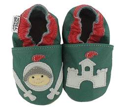 HOBEA-Germany Baby Krabbelschuhe Jungen, Kinderhausschuhe Jungen, Lederschuhe (22/23 EU, Ritter) von HOBEA-Germany