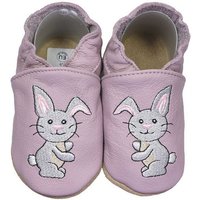 HOBEA-Germany Krabbelschuhe Hase pastell lila 16/17 (0 - 6 Monate) Krabbelsohle Krabbelschuh handgefertigt in der EU von HOBEA-Germany