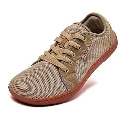 HOBIBEAR Unisex Breite Barfuss Schuhe Damen Herren Barfußschuhe Minimalistische Outdoor Trail Running Walking Schuhe(Braun,EU 45) von HOBIBEAR