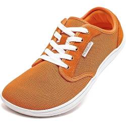 HOBIBEAR Unisex Weit Barfußschuhe Minimalistische Barfuss Schuhe Herren Damen Outdoor Trail Running Walking Schuhe(orange, EU 38) von HOBIBEAR