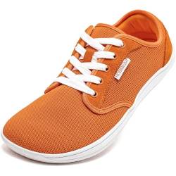 HOBIBEAR Unisex Weit Barfußschuhe Minimalistische Barfuss Schuhe Herren Damen Outdoor Trail Running Walking Schuhe(orange, EU 41) von HOBIBEAR