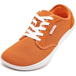 HOBIBEAR Unisex Weit Barfußschuhe Minimalistische Barfuss Schuhe Herren Damen Outdoor Trail Running Walking Schuhe(orange, EU 44) von HOBIBEAR