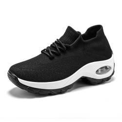 HOBTEC Damen-Sneaker mit Fußgewölbeunterstützung aus Memory-Schaum (Color : Black, Size : 42 EU) von HOBTEC