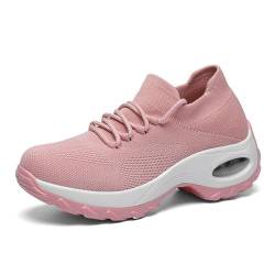 HOBTEC Damen-Sneaker mit Fußgewölbeunterstützung aus Memory-Schaum (Color : Pink, Size : 36 EU) von HOBTEC