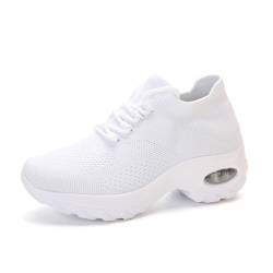 HOBTEC Damen-Sneaker mit Fußgewölbeunterstützung aus Memory-Schaum (Color : White, Size : 36 EU) von HOBTEC