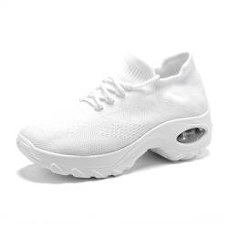 HOBTEC Damen-Sneaker mit Fußgewölbeunterstützung aus Memory-Schaum (Color : White, Size : 41 EU) von HOBTEC
