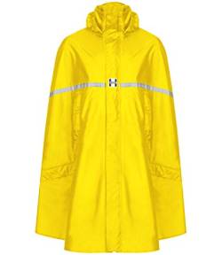 HOCK Premium Regenponcho mit Reißverschluss - Fahrradponcho Wasserdicht mit Reflektoren - Herren Damen Regenschutz - Hochwertige Regenbekleidung (gelb, L) von HOCK