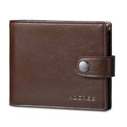 HOCRES® Herren-Geldbörsen aus Leder, RFID-blockierend, mit 11 Kartenfächern, 2 Geldscheinfächern, Münzfach, Ausweisfenster, minimalistische Brieftaschen für Herren, mit Geschenkbox, braun, von HOCRES
