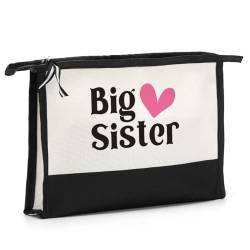 HODREU Sister Gifts Big Sister Gift Makeup Bag Sister Birthday Gift Ideas Soul Sister Gifts for Women Friendship Gifts for Her Female Besties Best Friends Sister in Law Cosmetic Bag, White469, 11" von HODREU