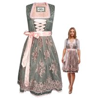 HOFGLANZ Dirndl Damen Grau & Rosa, Traditionelles Trachtenkleid im Modernem Flair von HOFGLANZ