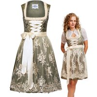 HOFGLANZ Dirndl Traditionelles Dirndl in Grün & Beige - Elegantes Trachtenkleid von HOFGLANZ