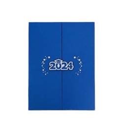 HOJIOESRD Einzigartige Papppostkarte mit Abschlussschild, Namensbuch für alle Altersgruppen oder zum Hinzufügen von Fotos und Unterschriften auf leeren Seiten, Blau von HOJIOESRD