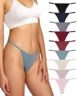 HOKEMP Damen Unterhosen Baumwolle String Unterwäsche Thong Tanga Frauen T-Back Nahtlose Höschen 9er Pack S-XL von HOKEMP