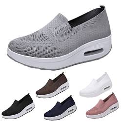 Azfleek Shoes, Women Air Cushion Slip-On Orthopedic Diabetic Walking Shoes, Breathable with Arch Support Knit Casual Sneaker (Grey A, Adult, Numeric_43, Numeric, eu_Footwear_Size_System, medium) von HOKUTO