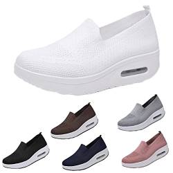 Azfleek Shoes, Women Air Cushion Slip-On Orthopedic Diabetic Walking Shoes, Breathable with Arch Support Knit Casual Sneaker (White A, Adult, Numeric_40, Numeric, eu_Footwear_Size_System, medium) von HOKUTO