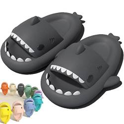 Cloud Shark Slides for Women Men, Cute Shark Slippers, Super Soft Massage Anti-slip Open Toe Slides (Dunkelgrau, adult, women, numeric_36, numeric_range, eu_footwear_size_system, numeric_37, medium) von HOKUTO