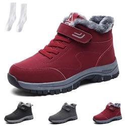 HOKUTO Orthoboots Pro - Ergonomische Winterstiefel Schmerzlindernd & Wärmend, Winter Outdoor Wasserdicht Rutschfest Schneestiefel (Rot, Erwachsene, Damen, 41, Numerisch, EU Schuhgrößensystem, M) von HOKUTO