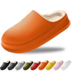 Hausschuhe Damen Herren Winter, Schlappis Wolken Damen Original Winter, Rutschfeste Leichte EVA Schlappen Winter (Orange, Erwachsene, Damen, 40, Numerisch (von/bis), EU Schuhgrößensystem, 41, M) von HOKUTO