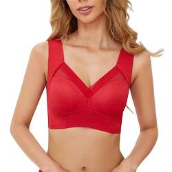 Hokuto Wmbra BH, Wmbra Haltungskorrigierender BH, Fashion Deep Cup BH mit integrierter Shapewear (as3, Alpha, x_l, Regular, Regular, Rot) von HOKUTO