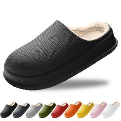 Wolkenschuhe Damen Herren Winter, Wolken Damen Original, Rutschfeste Leichte Eva Winter Hausschuhe Damen Gefüttert (Schwarz, Erwachsene, Damen, 36, Numerisch (von/bis), EU Schuhgrößensystem, 37, M) von HOKUTO