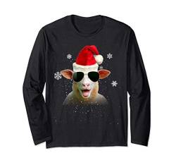 HOLIDAY 365 Christmas Funny Sheep Santa Claus Hat Animal Langarmshirt von HOLIDAY 365