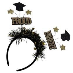 HOLIDYOYO Abschlussfeier-Stirnband Bachelor-Mütze Stirnband Stolze Eltern Abschluss-Stirnband Bachelor-Hüte Kopfbedeckung Für Absolventen Anziehpartys Foto-Requisiten von HOLIDYOYO