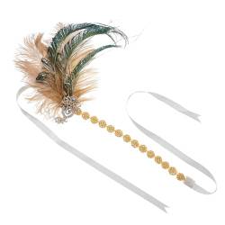 HOLIDYOYO Flapper-Haarband Aus Den 1920Er-Jahren Mit Federn: Roaring 20S-Kopfbedeckung Haarband Vintage- -Kostüm Kopfschmuck Karneval Haarschmuck Für Damen Und Herren von HOLIDYOYO