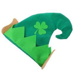 HOLIDYOYO St. Patrick's Day Kobolde Elfen-Partyhut Kreatives Grünes Kleeblatt Elfen-Kopfbedeckung Kobolde-Kostümzubehör Irischer Party-Zylinderhut Für Glückliche Partygeschenke von HOLIDYOYO