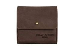 HOLZRICHTER BERLIN Damen Geldbörse (S) - Edles Mini Knopf Portemonnaie aus Leder - dunkel-braun von HOLZRICHTER BERLIN