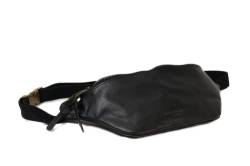 HOLZRICHTER Berlin Bauchtasche No 1-2 (L) schwarz-anthrazit – Hochwertige Bauchtasche handgefertigt aus Premium-Leder von HOLZRICHTER Berlin