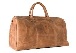 HOLZRICHTER Berlin No 13-1 (L) - Premium Weekender Reisetasche, Sporttasche und Handgepäck aus Leder - Camel-braun von HOLZRICHTER Berlin